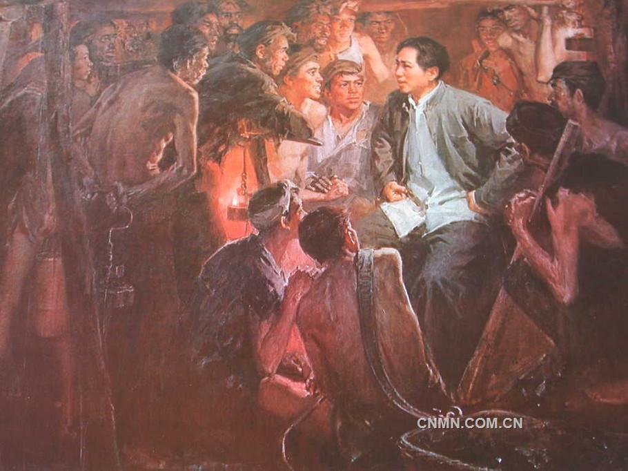 1922年4月，毛澤東親臨水口山，下窿道體察礦工疾苦